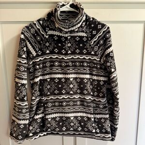 Eddie Bauer Patterned Fleece Quarter Zip Sweater